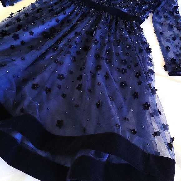 Mac Duggal Floral Velvet Embellished Fit And Flare Cocktail Dress - Picture 8 of 9